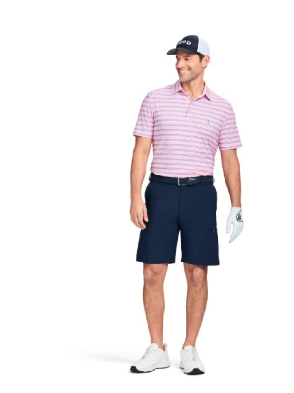 NWT Men's IZOD Golf Clubhouse Swingflex Elite Stripe Short Sleeve Polo Shirt XL
